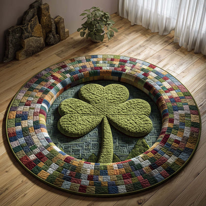 Emerald Clover Quilted Round Mat GFTOQM3064