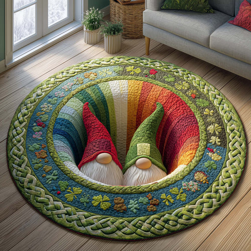 Clover Gnomes Quilted Round Mat GFTOQM3066