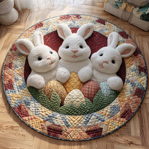 Triple Bunny Quilted Round Mat GFTOQM3071