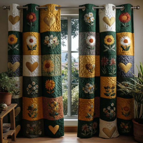 Golden Garden Quilted Curtains GFTOQM3074