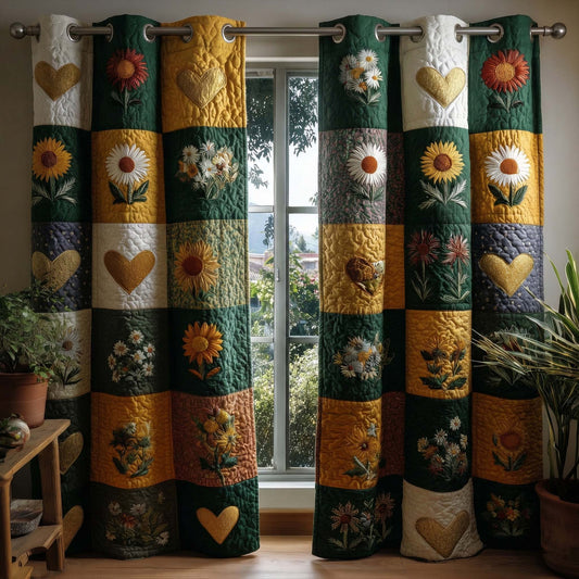 Golden Garden Quilted Curtains GFTOQM3074