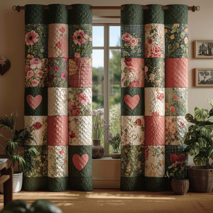 Blush Garden Quilted Curtains GFTOQM3077