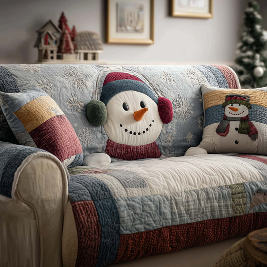 Cozy Snowman Quilted Sofa Cover GFTOQM307