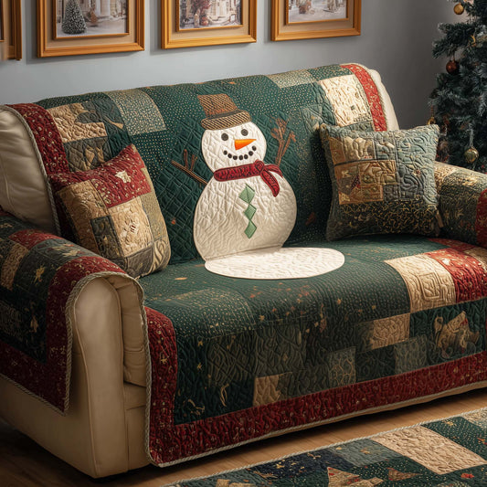 Patchwork Snowman Quilted Sofa Cover GFTOQM308