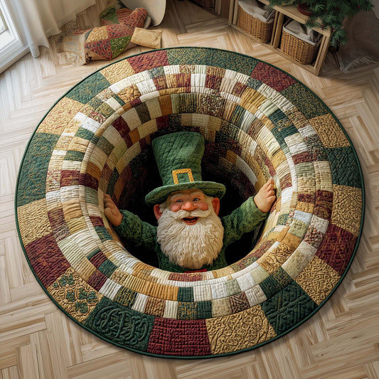 Emerald Gnome Quilted Round Mat GFTOQM3099
