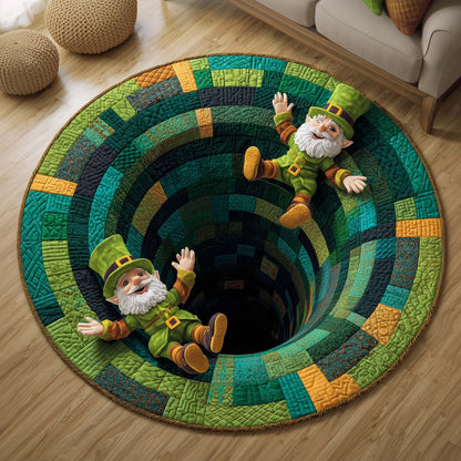 Falling Leprechauns Quilted Round Mat GFTOQM3100