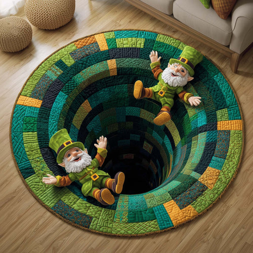 Falling Leprechauns Quilted Round Mat GFTOQM3100