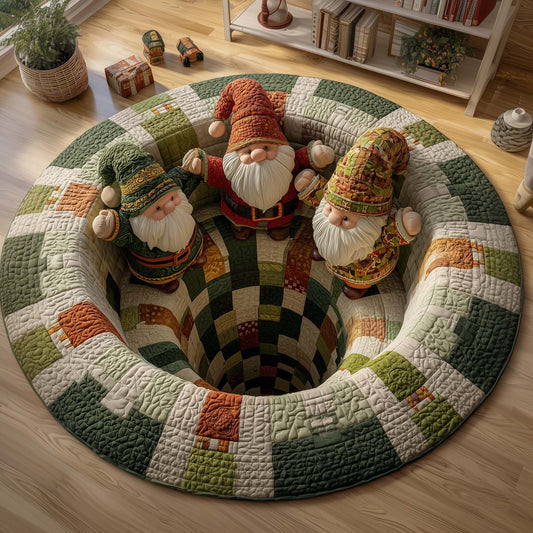 Patchwork Leprechauns Quilted Round Mat GFTOQM3102