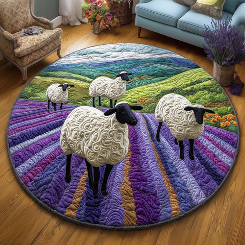 Lavender Meadow Quilted Round Mat GFTOQM3104