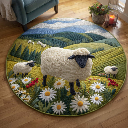 Daisy Pasture Quilted Round Mat GFTOQM3106