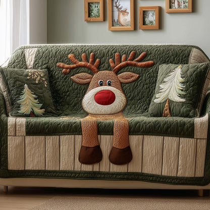 Dangling Reindeer Quilted Sofa Cover GFTOQM310