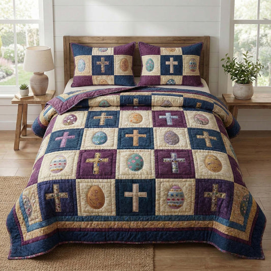 Sacred Patchwork 3-Piece Quilted Bedding Set GFTOQM3120