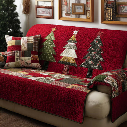 Patchwork Trees Quilted Sofa Cover GFTOQM313