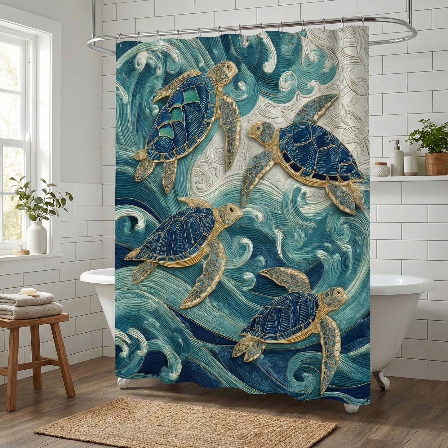 Ocean Swirl Shower Curtain GFTOQM3149