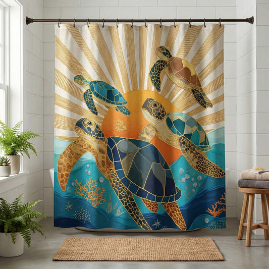Sunrise Turtles Shower Curtain GFTOQM3150