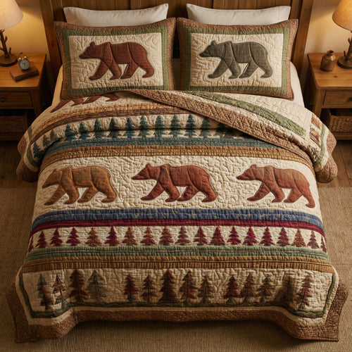 Woodland Stripes 3-Piece Quilted Bedding Set GFTOQM3154