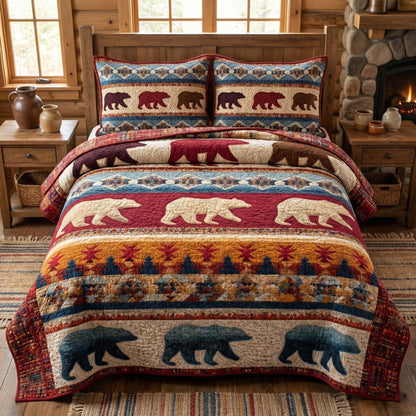 Rustic Patch 3-Piece Quilted Bedding Set GFTOQM3156