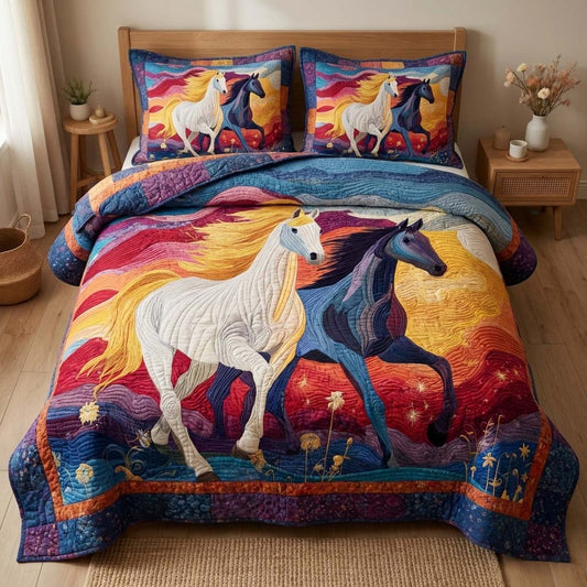 Sunset Gallop 3-Piece Quilted Bedding Set GFTOQM3159