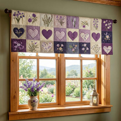 Lavender Heart Quilted Valance GFTOQM3169