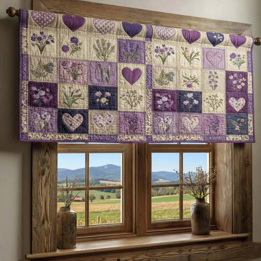 Lavender Heart Quilted Valance GFTOQM3170