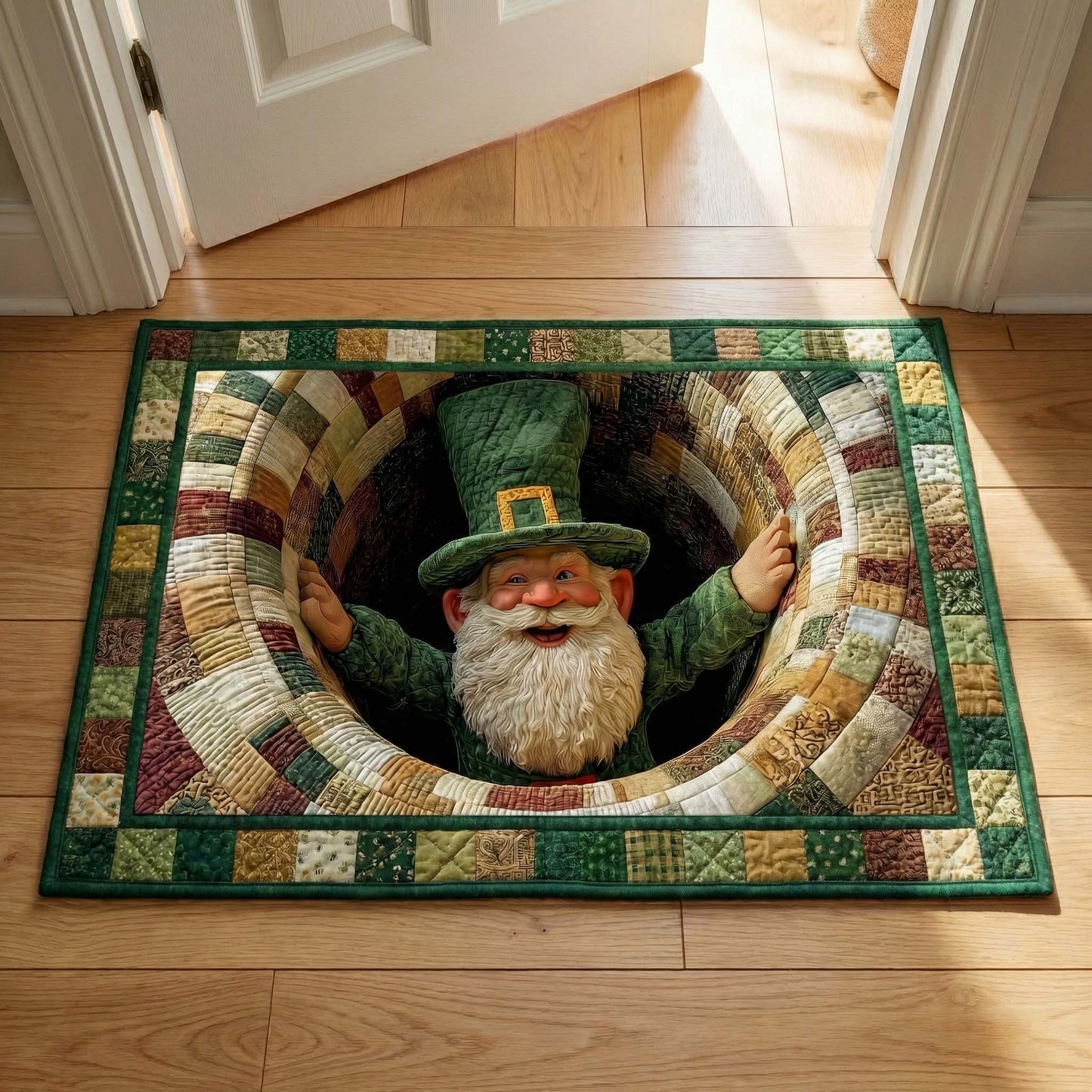 Emerald Gnome Quilted Doormat GFTOQM3171
