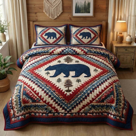 Rustic Lodge Star 3-Piece Quilted Bedding Set GFTOQM3179