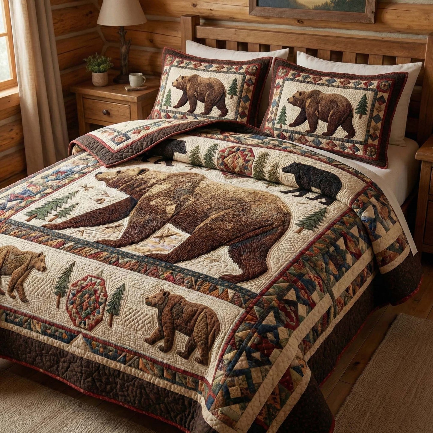 Woodland Majesty 3-Piece Quilted Bedding Set GFTOQM3183