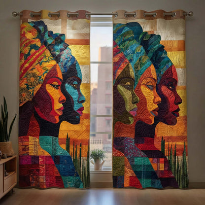 Ancestral Faces Quilted Curtains GFTOQM3186