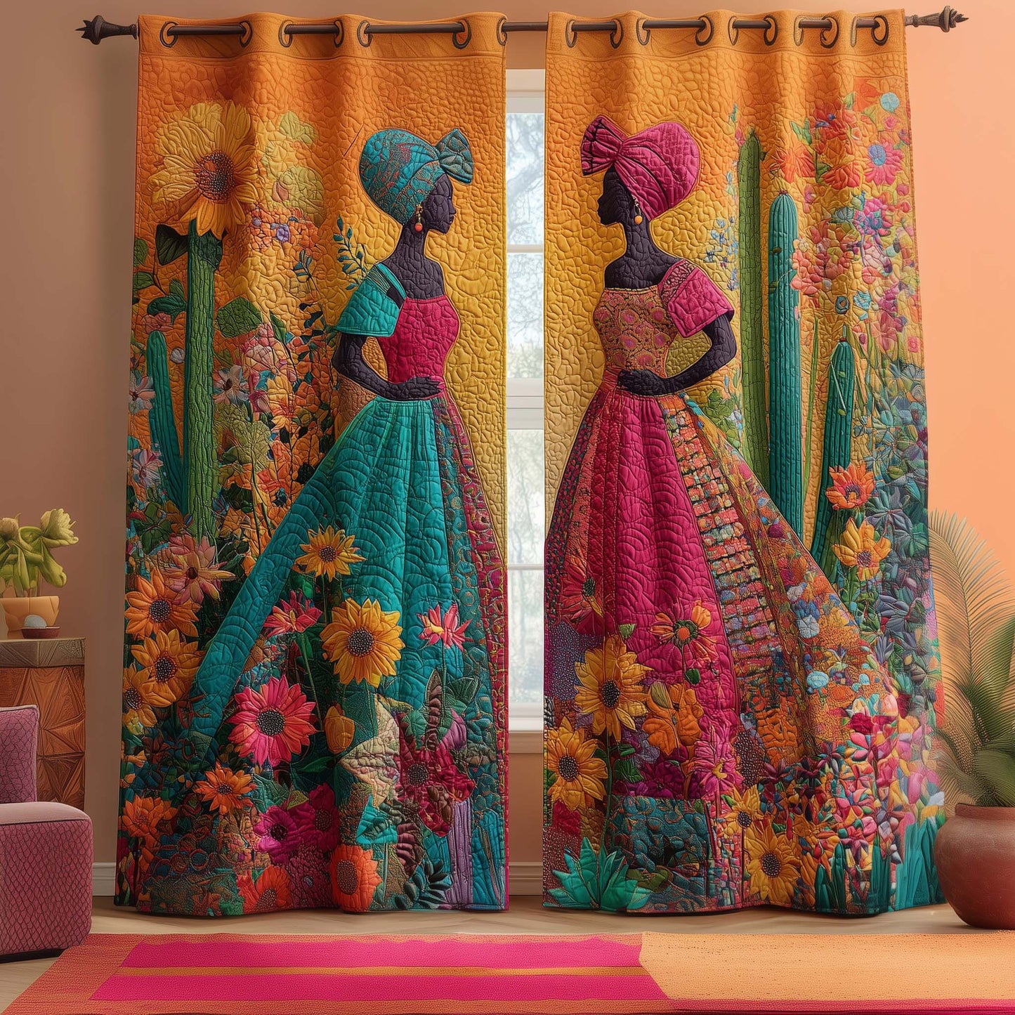 Desert Bloom Queens Quilted Curtains GFTOQM3189