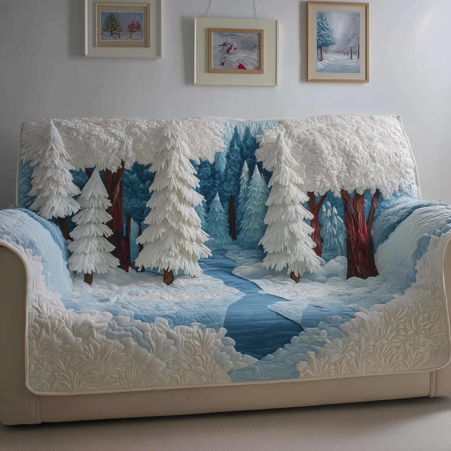 Winter River Quilted Sofa Cover GFTOQM318