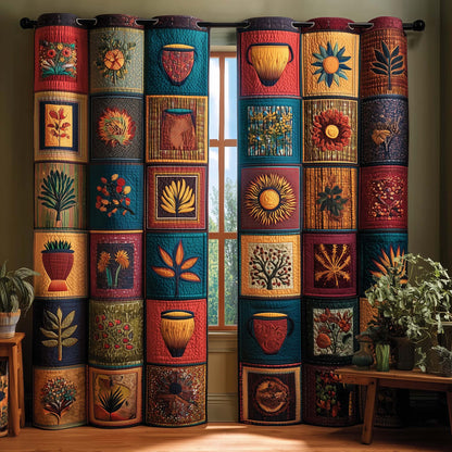 Tribal Art Blocks Quilted Curtains GFTOQM3190