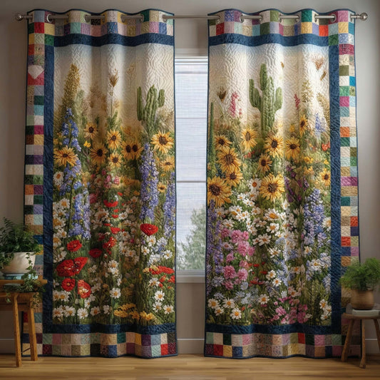 Wildflower Meadow Quilted Curtains GFTOQM3192