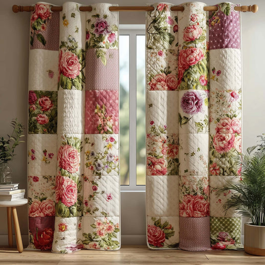 Vintage Rose Quilted Curtains GFTOQM3193