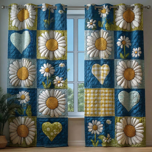 Daisy Heart Garden Quilted Curtains GFTOQM3197