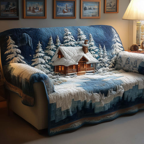 Snowy Cabin Quilted Sofa Cover GFTOQM319