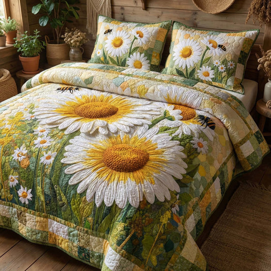 Blossom Grace 3-Piece Quilted Bedding Set GFTOQM3205