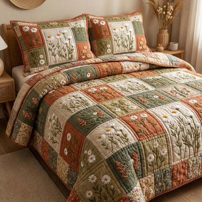 Blossom Grace 3-Piece Quilted Bedding Set GFTOQM3207