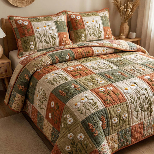 Blossom Grace 3-Piece Quilted Bedding Set GFTOQM3207