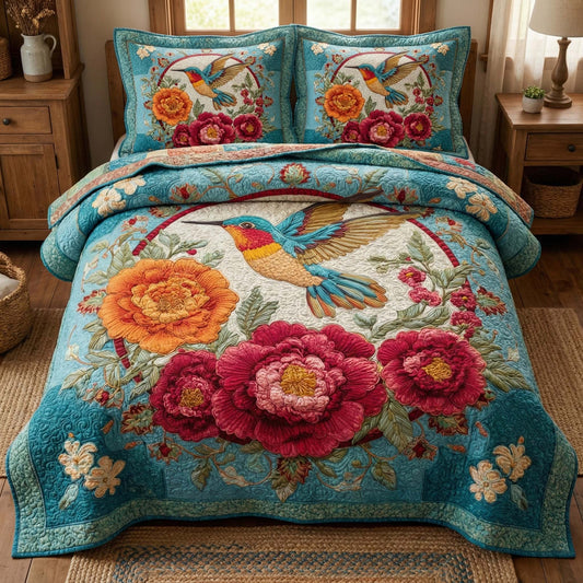 Blossom Grace 3-Piece Quilted Bedding Set GFTOQM3208