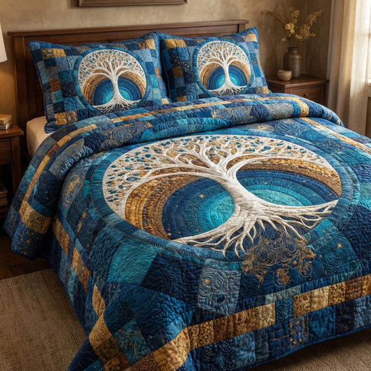 Celestial Tree 3-Piece Quilted Bedding Set GFTOQM3210