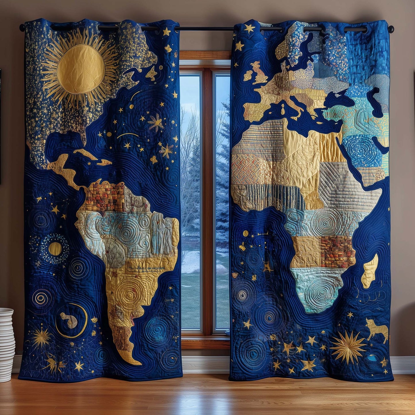 Celestial Africa Quilted Curtains GFTOQM3216
