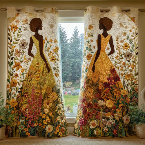 Floral Savannah Quilted Curtains GFTOQM3218