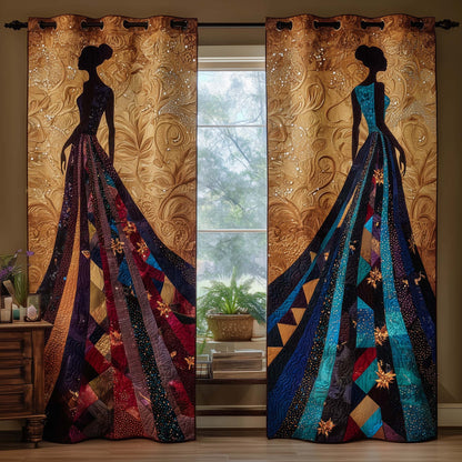 Midnight Muse Quilted Curtains GFTOQM3219