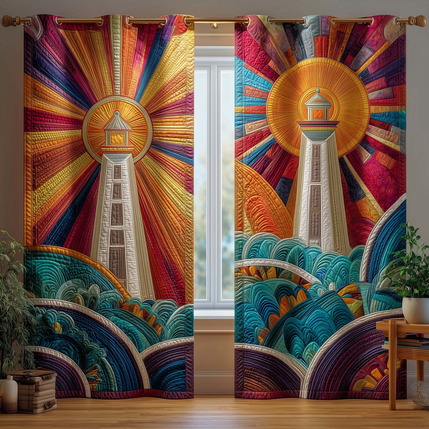 Radiant Sun Beacon Quilted Curtains GFTOQM3223