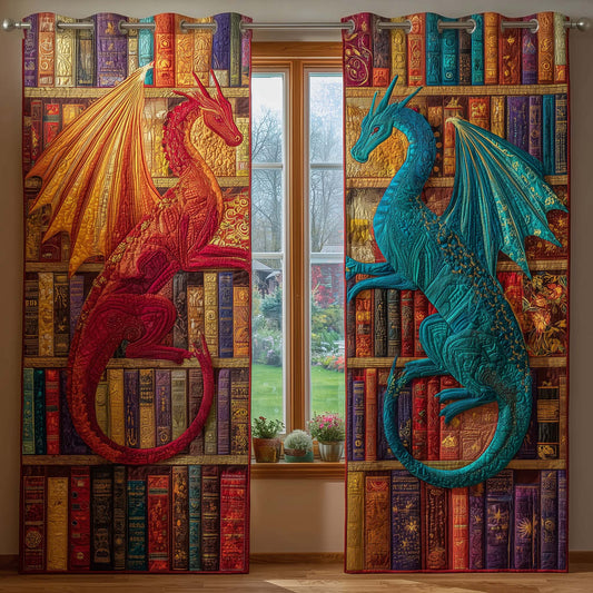 Twin Dragons Library Quilted Curtains GFTOQM3233