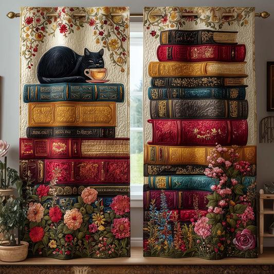 Cozy Book Quilted Curtains GFTOQM3234