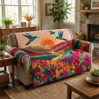 Spring Meadow Quilted Sofa Cover GFTOQM3239