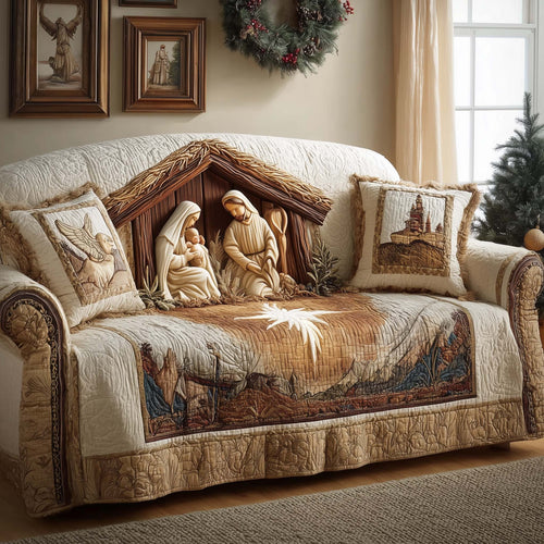 Nativity Scene Quilted Sofa Cover GFTOQM323