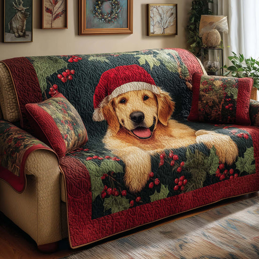 Holly Pup Quilted Sofa Cover GFTOQM327