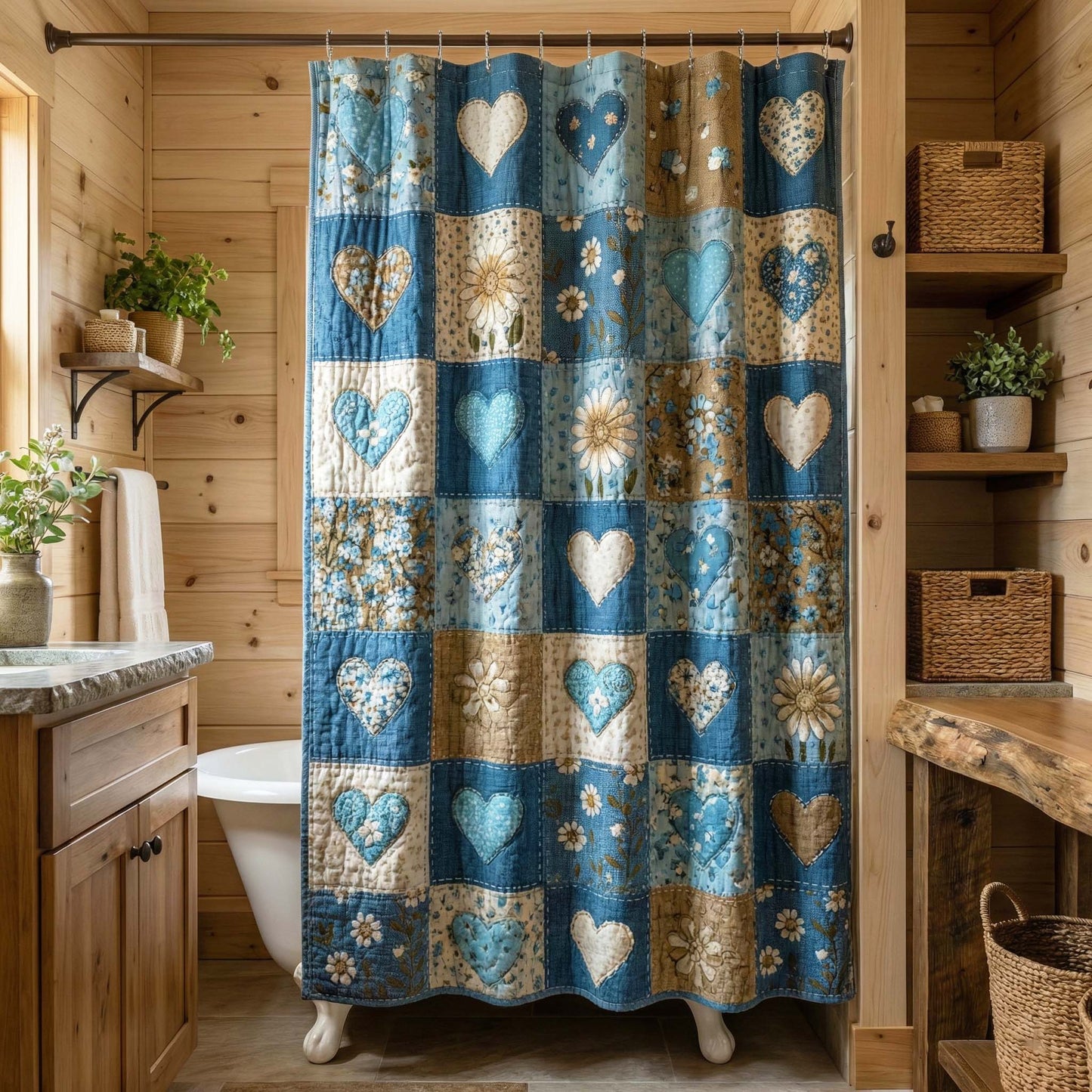 Coastal Hearts Shower Curtain GFTOQM3285